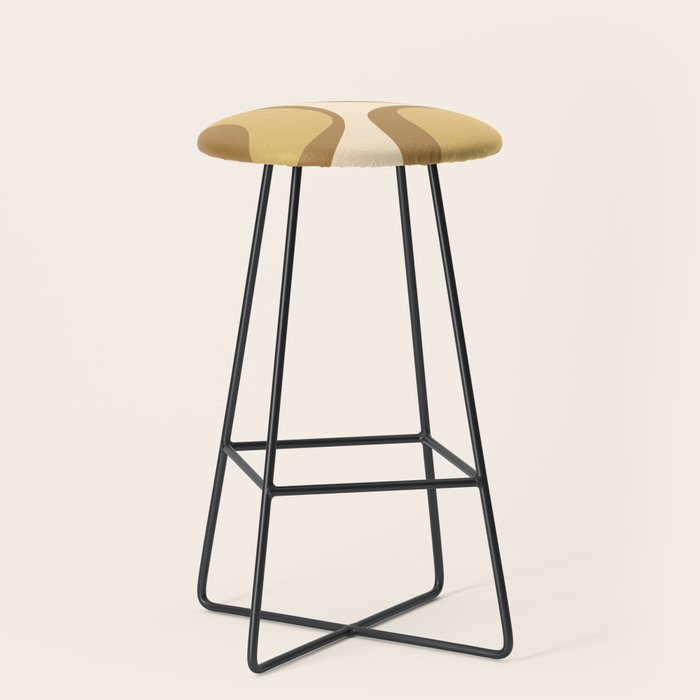 Retro Groove Minimalist Mid Century Modern Abstract In Ochre Dijon Tones Stool