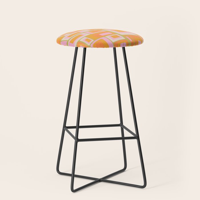 Midcentury Mod Squares 70s Tv Set Palette Stool