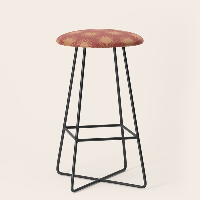 Boho Summer Sun Pattern Xiv Earthy Pink And Beige Stool