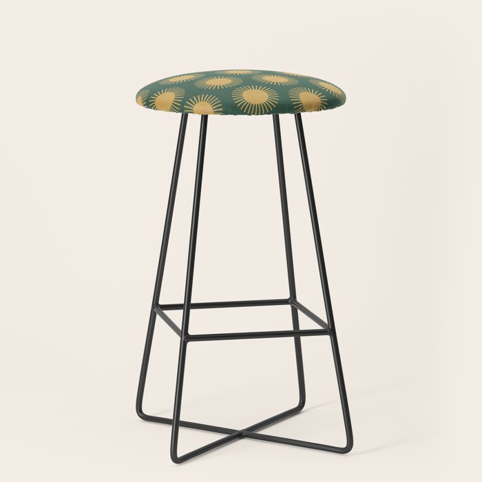 Boho Summer Sun Pattern X Kelly Green And Yellow Stool