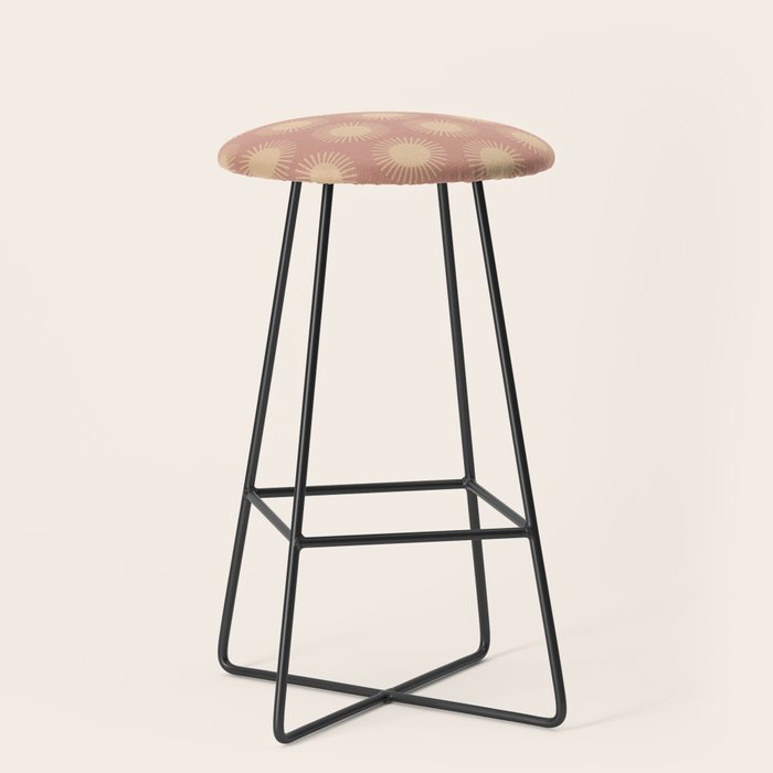 Boho Summer Sun Pattern Xv Neutral Pastel Pink Stool