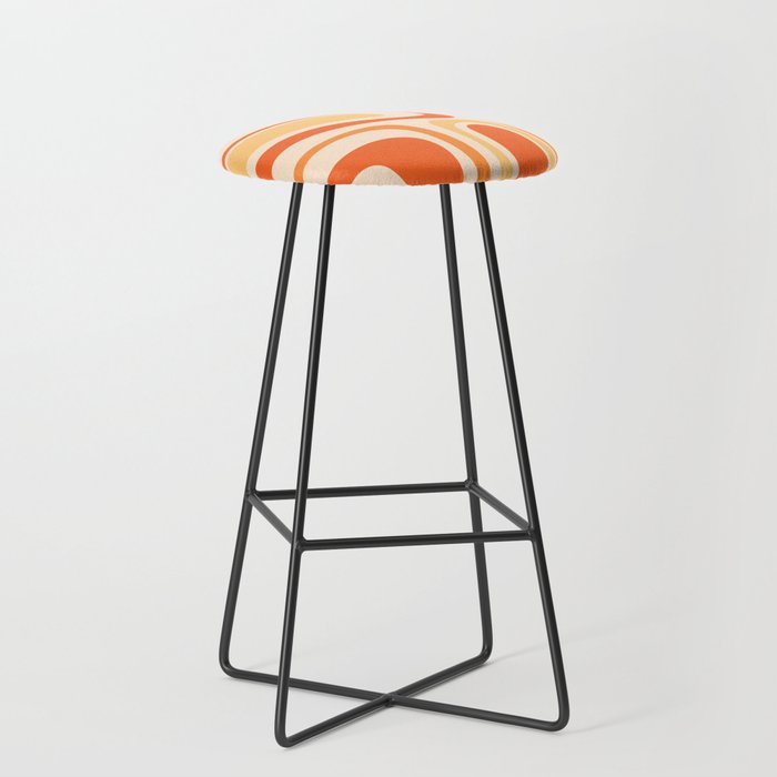 Palm Springs Midcentury Modern Abstract In Light Orange Tangerine Tones  Stool