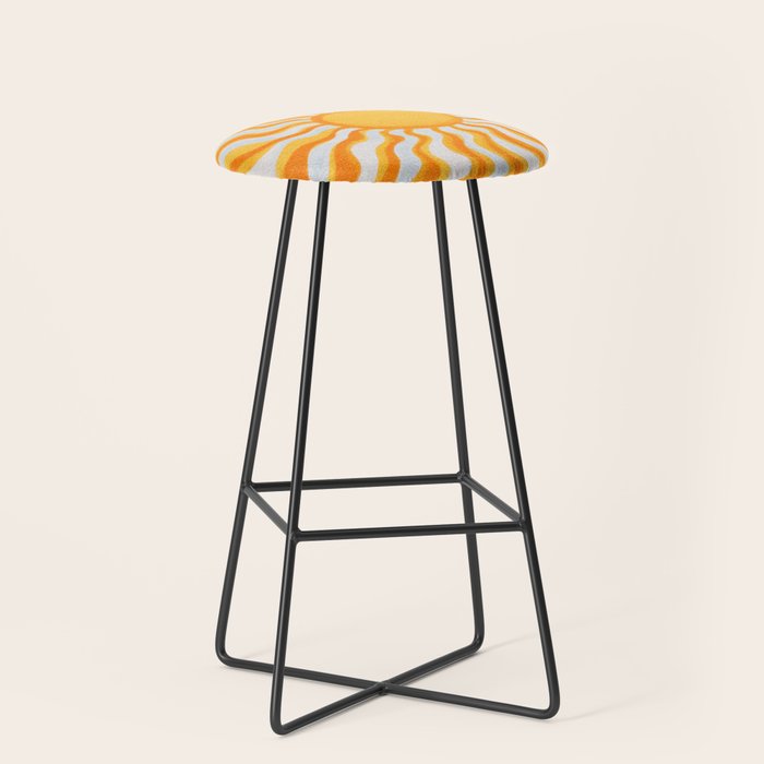 Radiant Sunburst Retro 70s Groovy Sunshine Vibes In Bold Orange And Yellow Stool