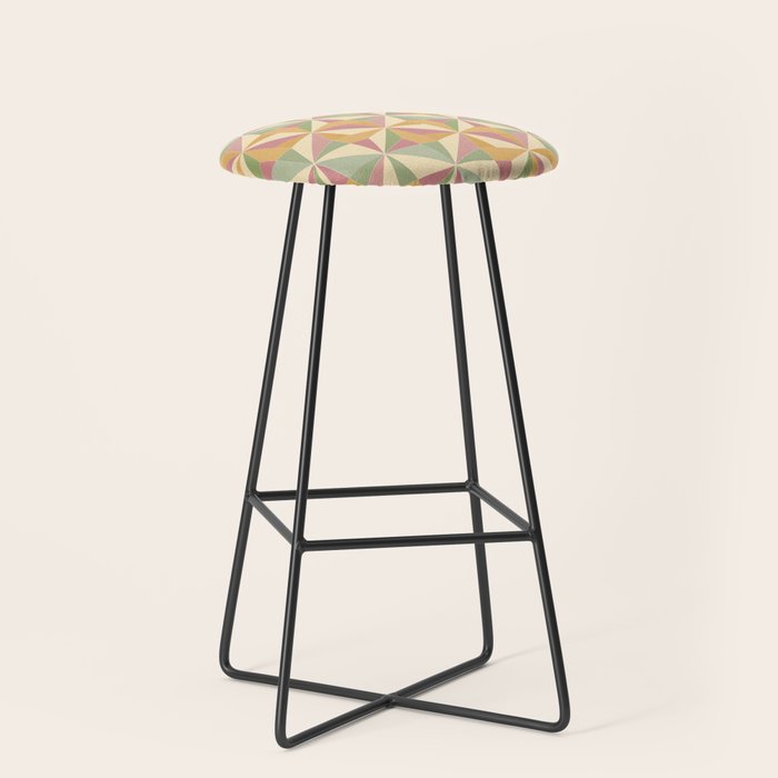 Kaleidoscope Tile Pattern Xiii Neutral Earthy Pastel Stool