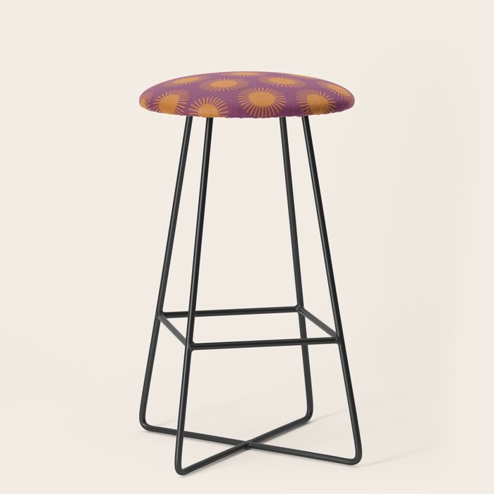 Boho Summer Sun Pattern Vi Purple And Orange Stool