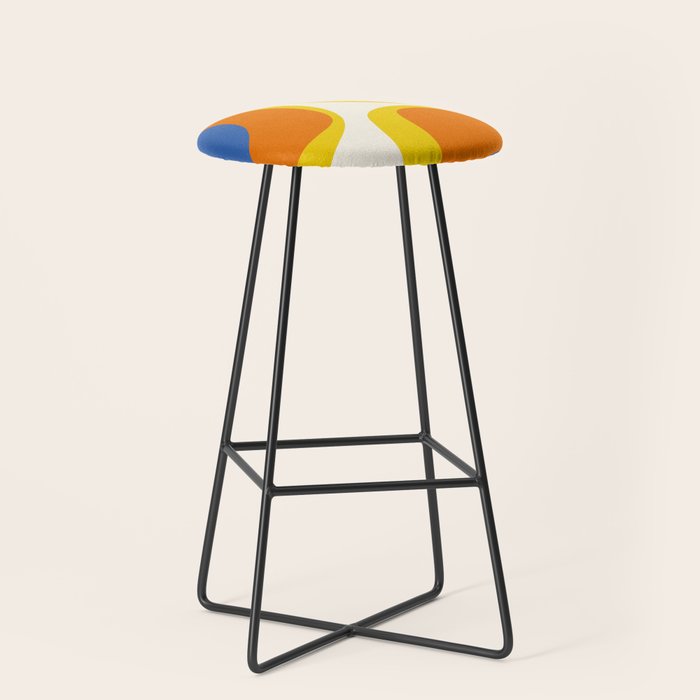 Colorful Abstract Retro Groove Pop Pattern Stool