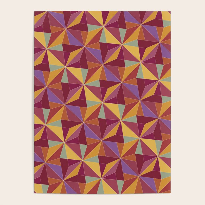 Kaleidoscope Tile Pattern X Vibrant Tropical Poster