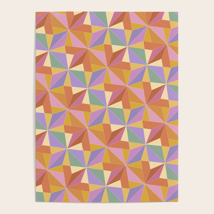 Kaleidoscope Tile Pattern Vi Colorful Summer Poster