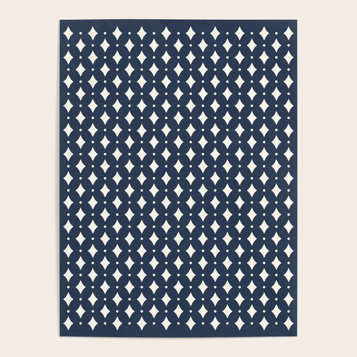 Vintage Stars Viii Dark Navy Blue Poster