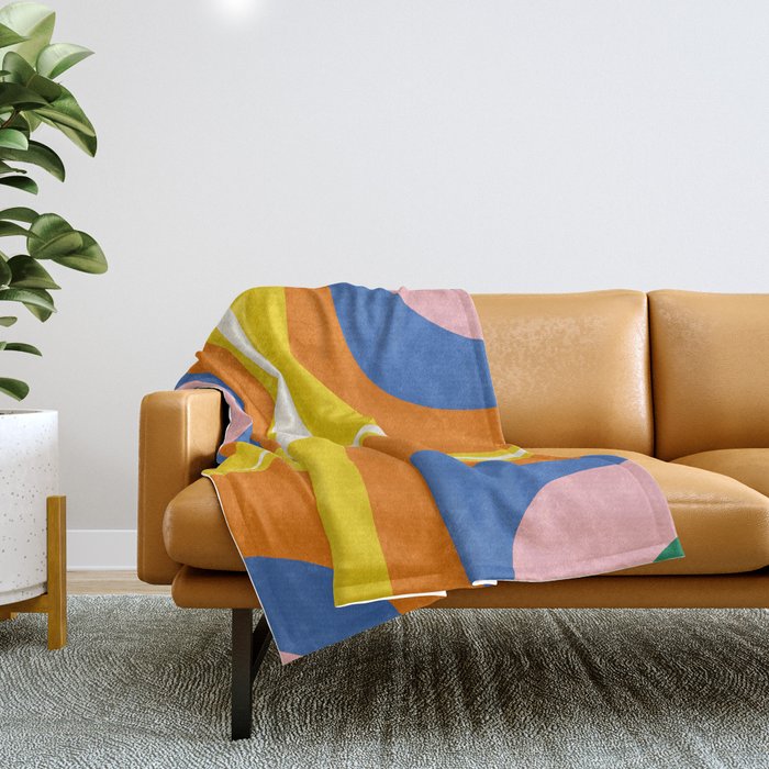 Colorful Abstract Retro Groove Pop Pattern Throw Blanket