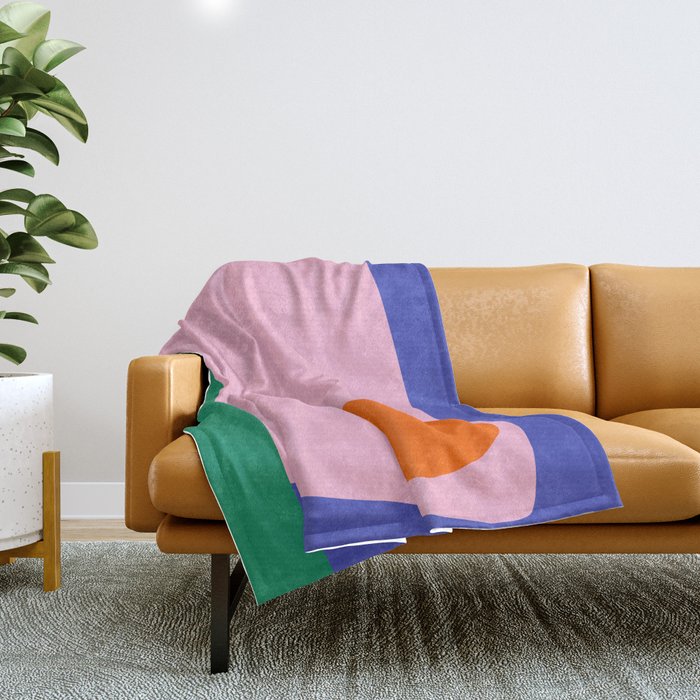 Abstract Modern Colorblock Throw Blanket