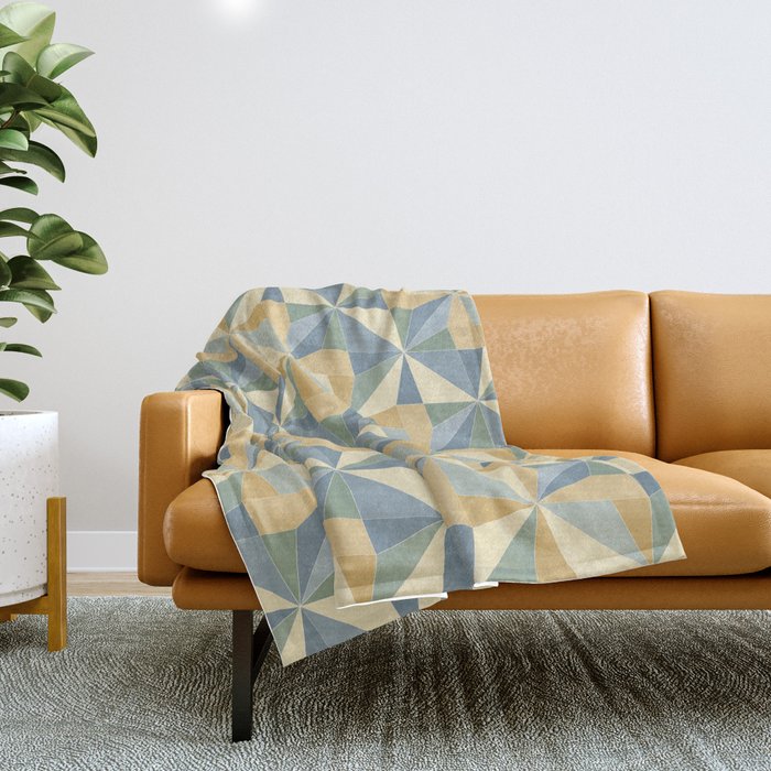 Kaleidoscope Tile Pattern Xiv Neutral Earthy Pastel Throw Blanket
