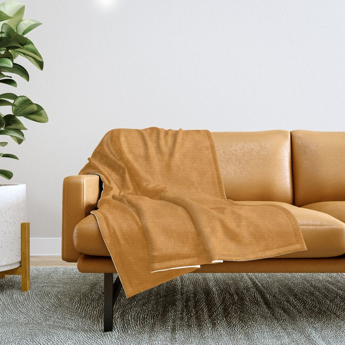 Tangerine Orange Solid Color Throw Blanket