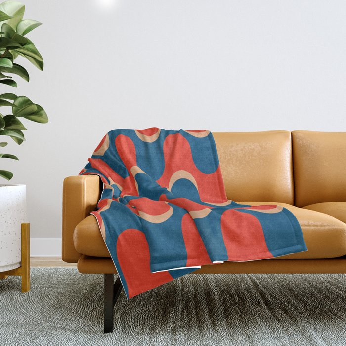Retro Groovy Vintage 70s Pattern Throw Blanket