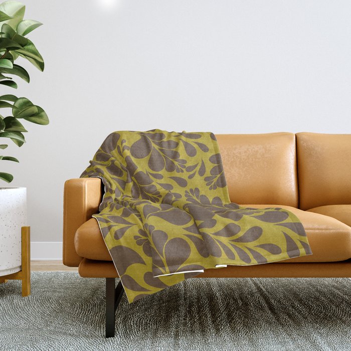 Vintage Floral Splash Pattern Throw Blanket