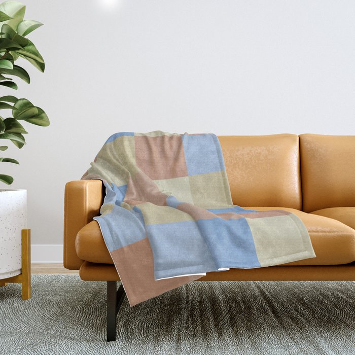 Bold Muted Checks Pattern - Large Vii Throw Blanket
