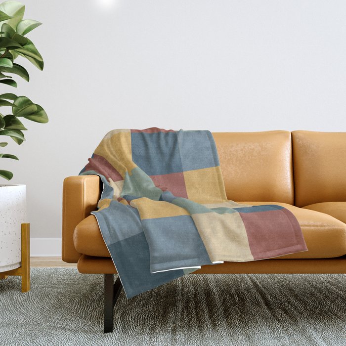 Bold Colorful Checks Pattern - Large Ix Throw Blanket