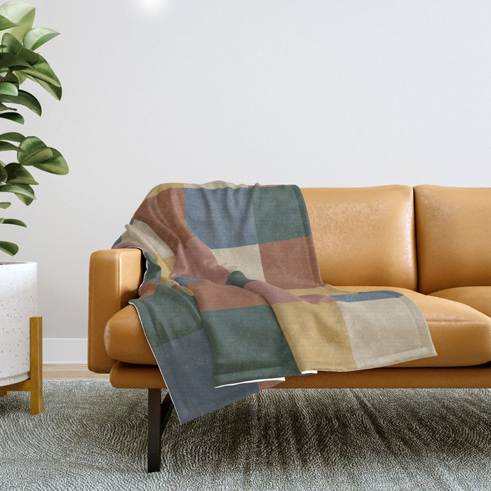 Bold Retro Checks Pattern - Large Xi Throw Blanket
