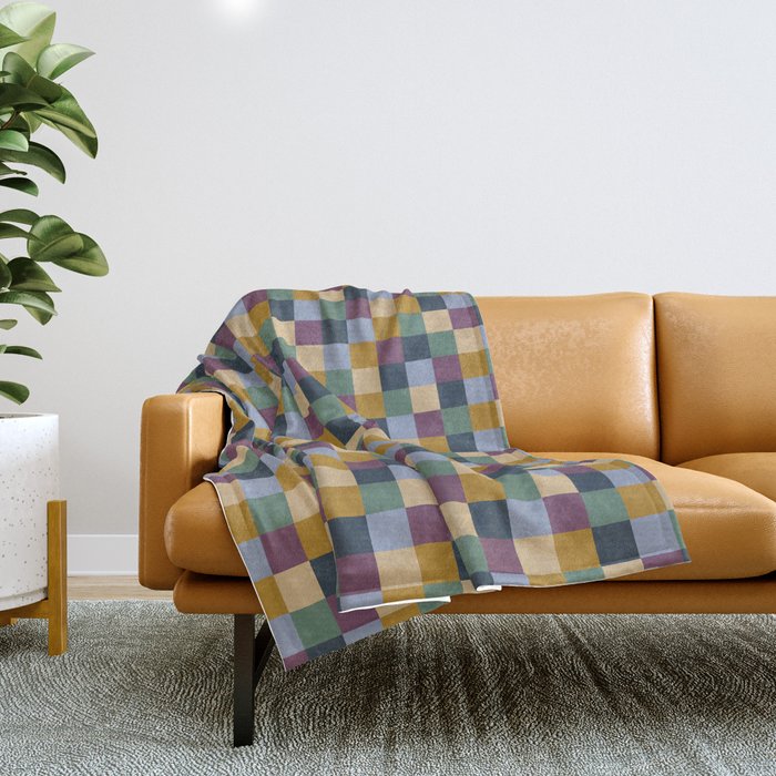 Bold Retro Checks Pattern - Small Xiv Throw Blanket