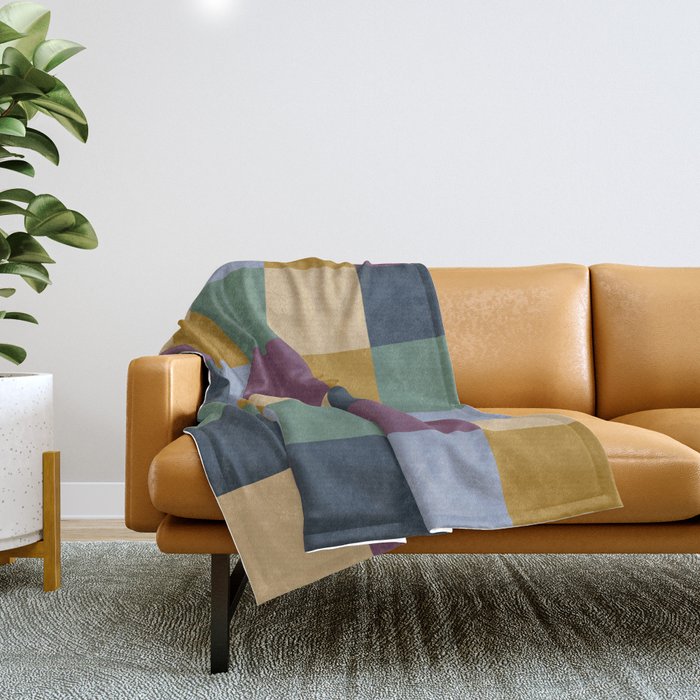 Bold Retro Checks Pattern - Large Xiv Throw Blanket