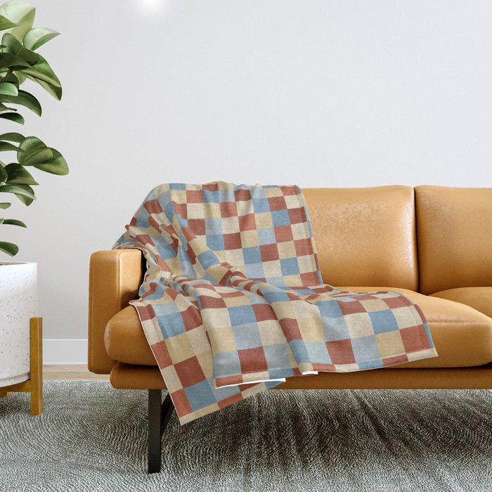 Bold Retro Checks Pattern - Small Xx Throw Blanket