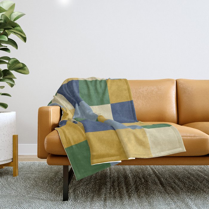 Bold Colorful Checks Pattern - Large Xxiii Throw Blanket
