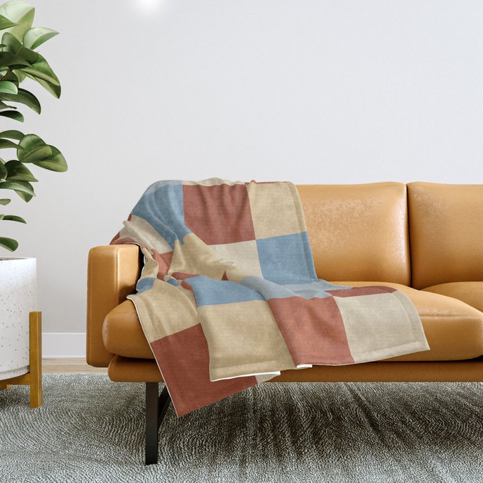 Bold Retro Checks Pattern - Large Xx Throw Blanket