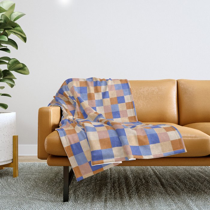 Bold Retro Checks Pattern - Small Xxix Throw Blanket