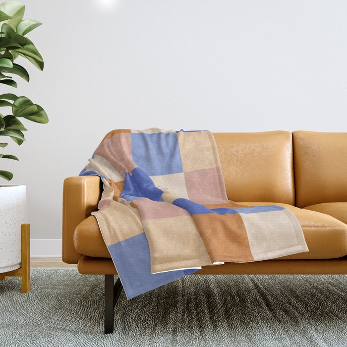 Bold Retro Checks Pattern - Large Xxix Throw Blanket