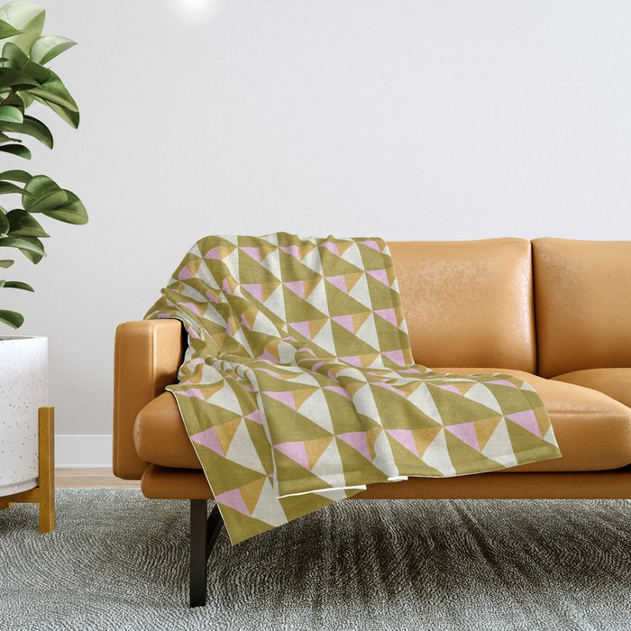 Autumn Triangle Tiles Pattern Throw Blanket