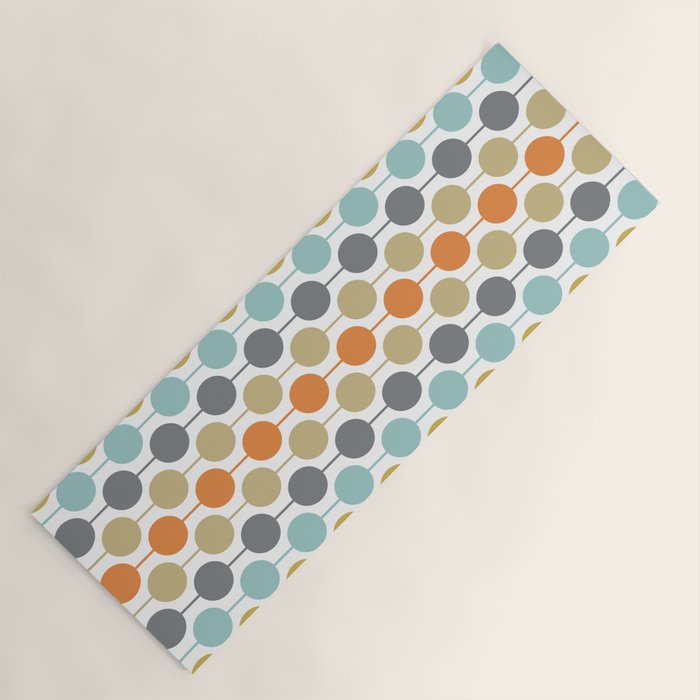 Retro Circles Mid Century Modern Background Yoga Mat