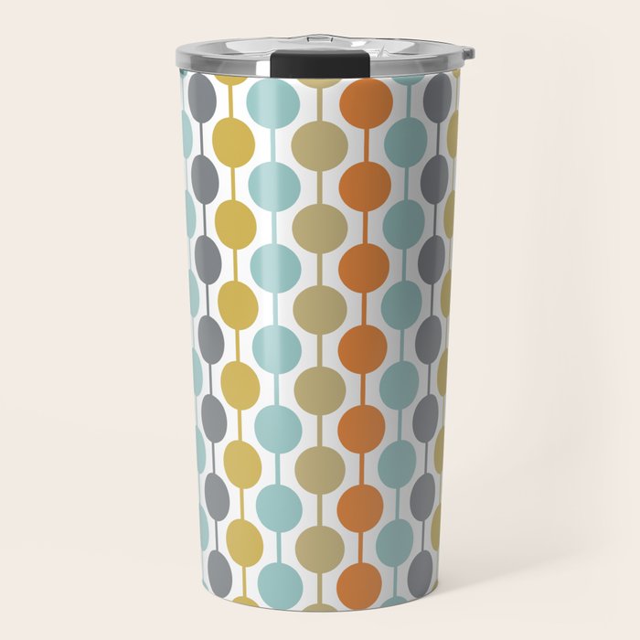 Retro Circles Mid Century Modern Background Travel Mug