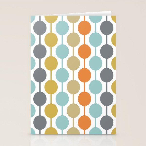 Retro Circles Mid Century Modern Background Stationery Card