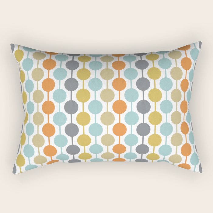 Retro Circles Mid Century Modern Background Rectangular Pillow