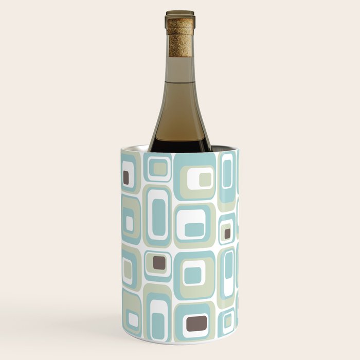 Retro Rectangles Mid Century Modern Geometric Vintage Style Wine Chiller