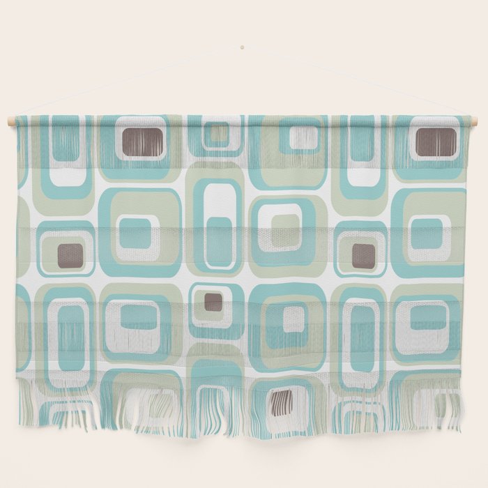 Retro Rectangles Mid Century Modern Geometric Vintage Style Wall Hanging