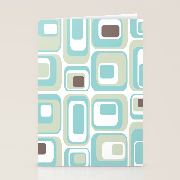 Retro Rectangles Mid Century Modern Geometric Vintage Style Stationery Card