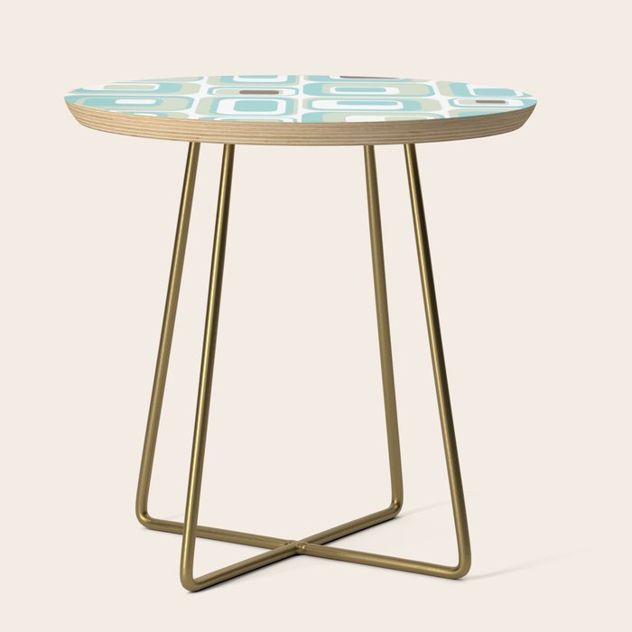 Retro Rectangles Mid Century Modern Geometric Vintage Style Side Table