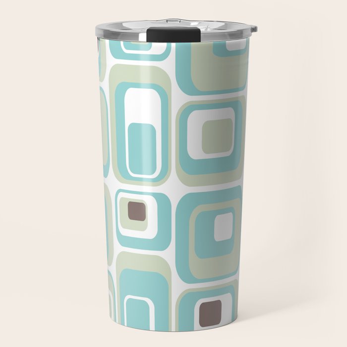 Retro Rectangles Mid Century Modern Geometric Vintage Style Travel Mug