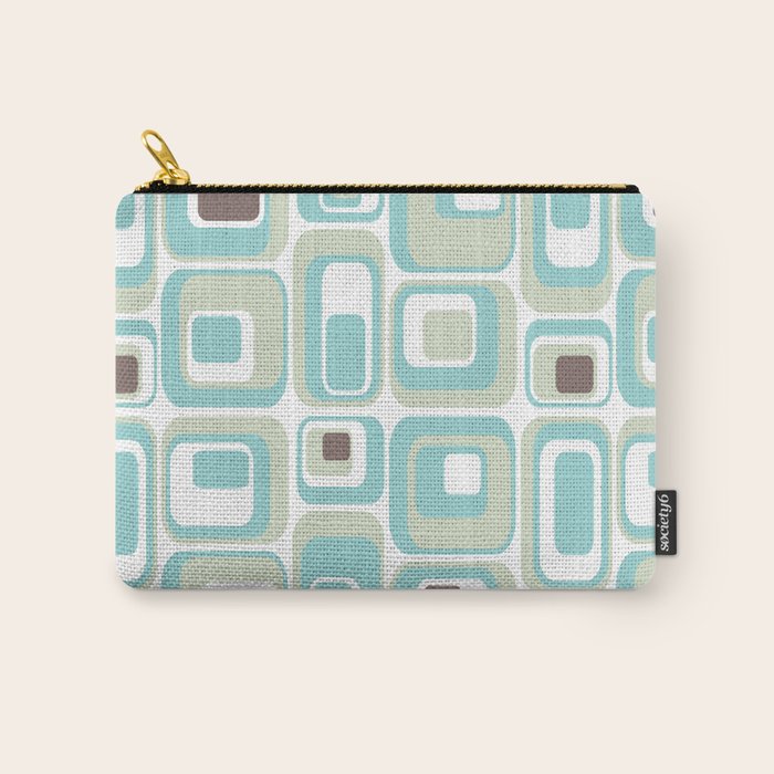 Retro Rectangles Mid Century Modern Geometric Vintage Style Carry All Pouch