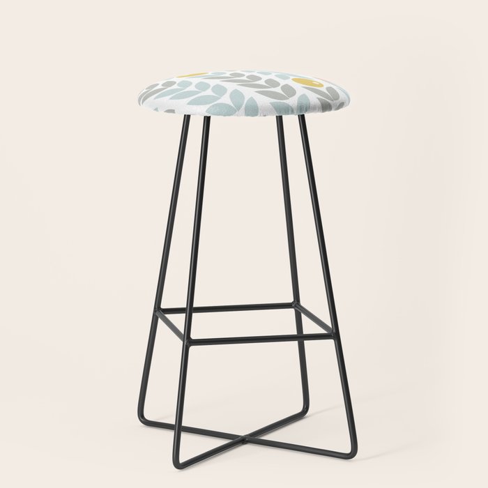 Mid Century Modern Retro Leaf And Circle Pattern Stool
