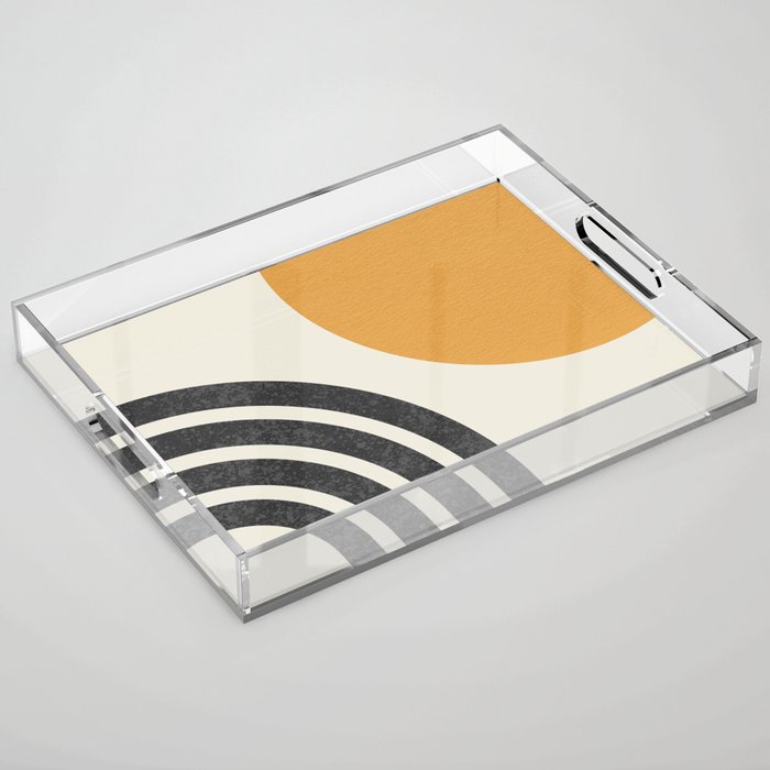 Mid Century Modern Sun And Rainbow Acrylic Tray