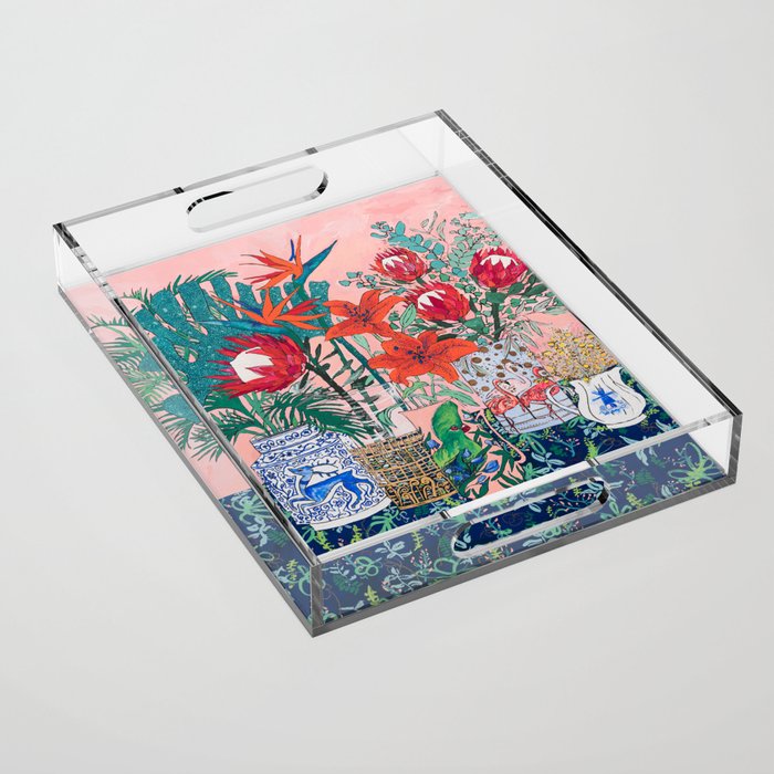 The Domesticated Jungle - Floral Still Life Acrylic Tray