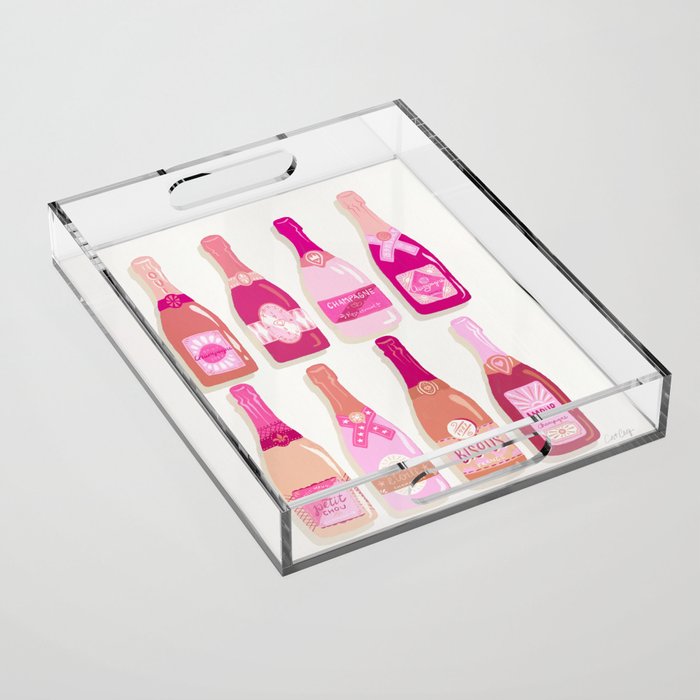 French Champagne Collection Pink Acrylic Tray