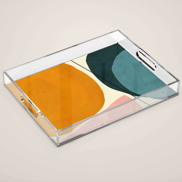 Shapes Geometric Minimal Painting Abstract Acrylic Tray