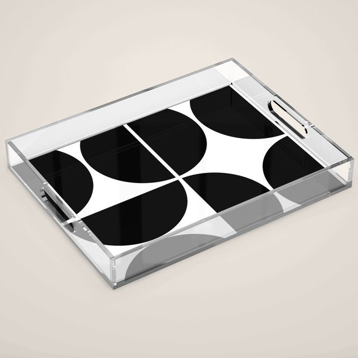 Mid Century Modern Black Square Acrylic Tray
