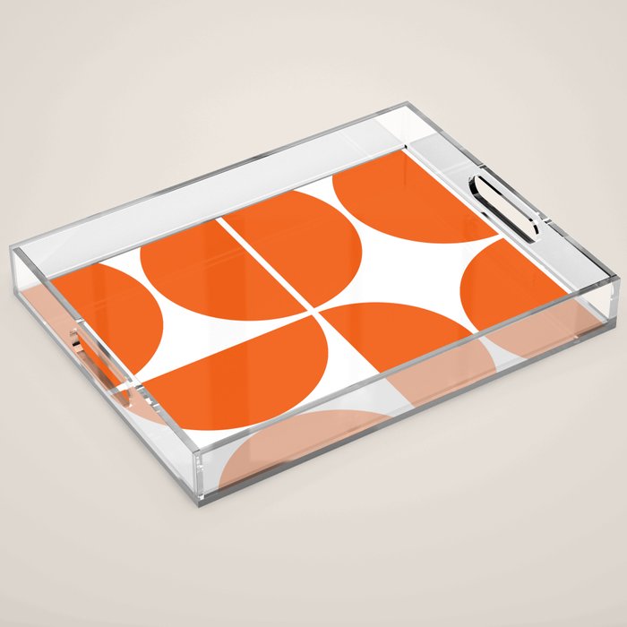 Mid Century Modern Orange Square Acrylic Tray