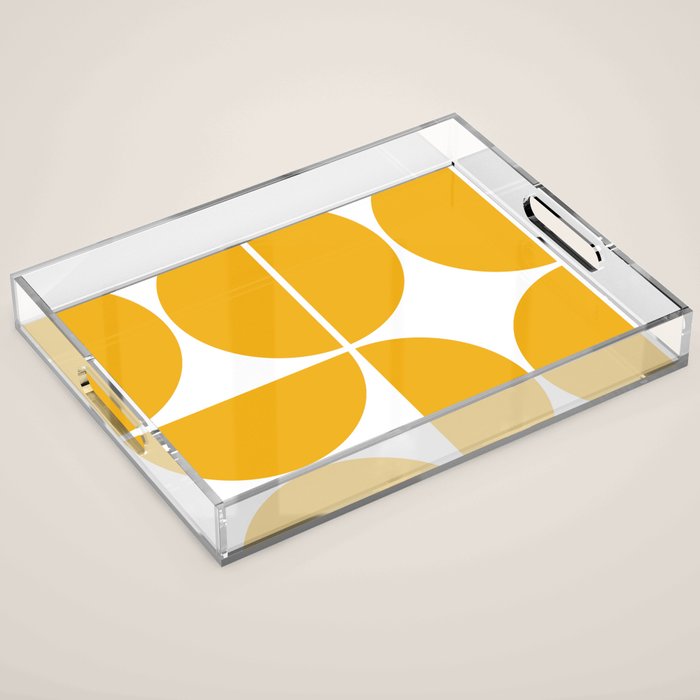 Mid Century Modern Yellow Square Acrylic Tray