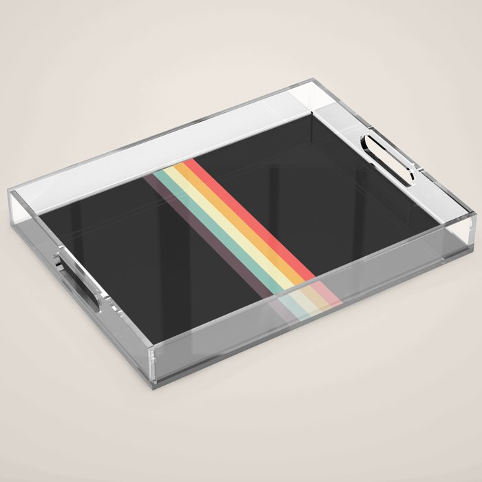 Minimal Classic Rainbow Retro Stripes - Tipua Acrylic Tray