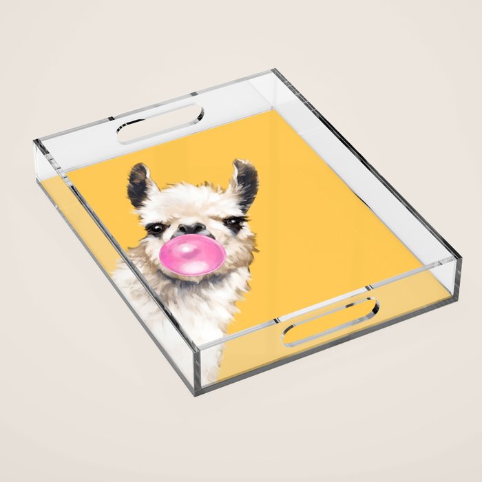 Bubble Gum Sneaky Llama In Yellow Acrylic Tray